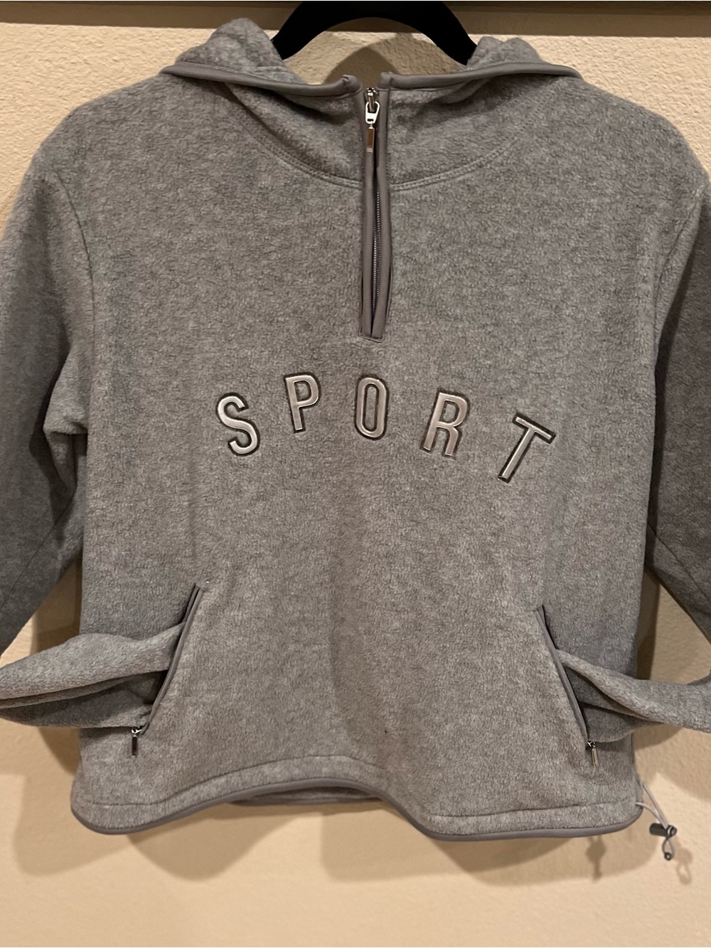 Active USA Gray Half-Zip Hooded SPORT Pullover